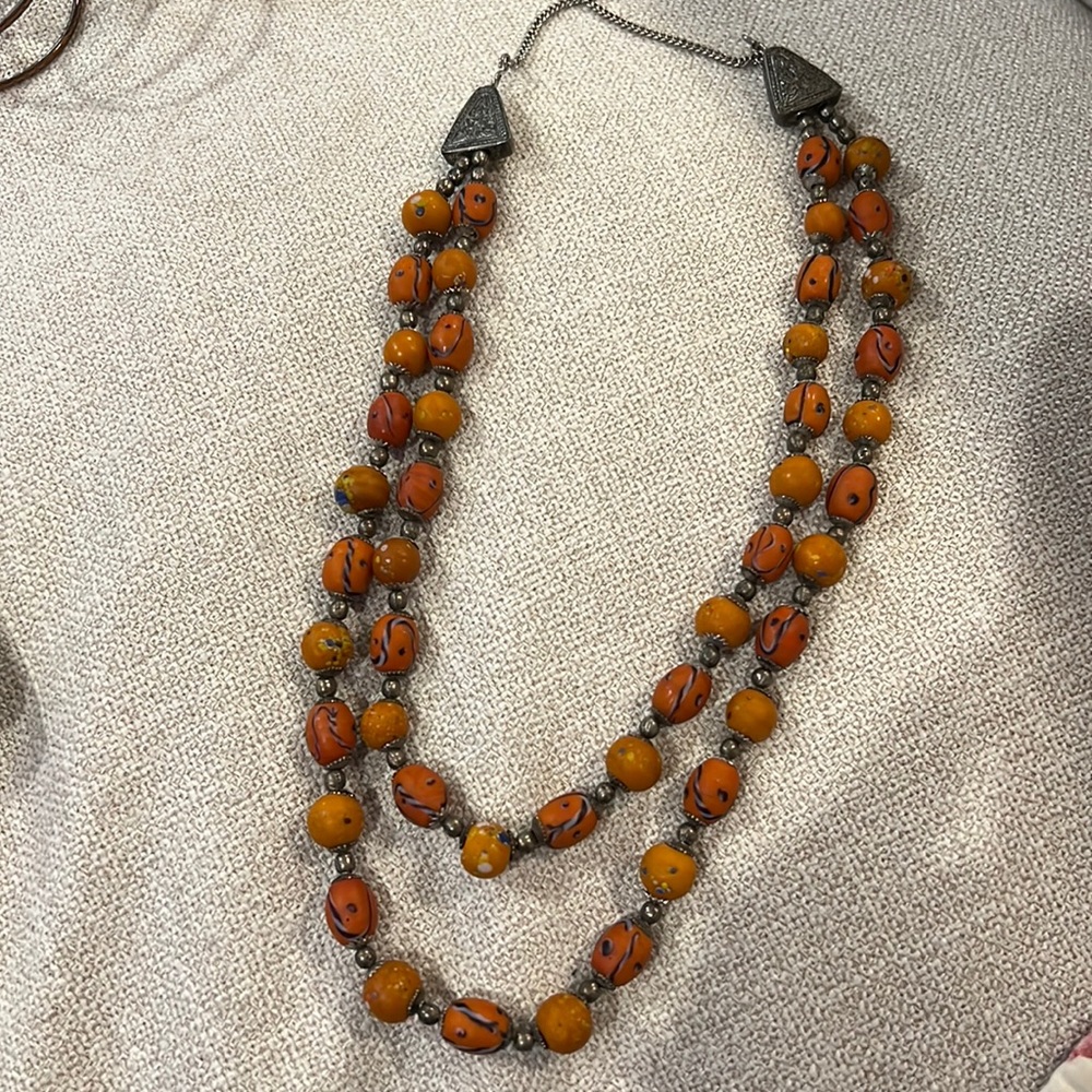 Vintage double beaded necklace🌸